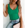 Zeagoo Womens Double Lined V Neck Tank Tops Summer Slim Fit Outfits(Green)