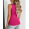 Zeagoo Womens Double Lined V Neck Tank Tops Summer Slim Fit Outfits(Hot Pink)