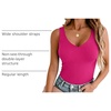 Zeagoo Womens Double Lined V Neck Tank Tops Summer Slim Fit Outfits(Hot Pink)