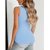 Zeagoo Womens Double Lined V Neck Tank Tops Summer Slim Fit Outfits(Light Blue)