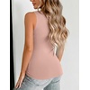 Zeagoo Womens Double Lined V Neck Tank Tops Summer Slim Fit Outfits(Mauve Pink)
