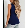 Zeagoo Womens Double Lined V Neck Tank Tops Summer Slim Fit Outfits(Navy Blue)