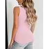 Zeagoo Womens Double Lined V Neck Tank Tops Summer Slim Fit Outfits(Pink)