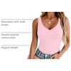 Zeagoo Womens Double Lined V Neck Tank Tops Summer Slim Fit Outfits(Pink)