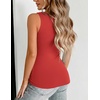 Zeagoo Womens Double Lined V Neck Tank Tops Summer Slim Fit Outfits(Red)