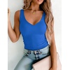 Zeagoo Womens Double Lined V Neck Tank Tops Summer Slim Fit Outfits(Royal Blue)