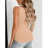 Zeagoo Womens Double Lined V Neck Tank Tops Summer Slim Fit Outfits(Tan)