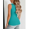 Zeagoo Womens Double Lined V Neck Tank Tops Summer Slim Fit Outfits(Turquoise)