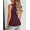 Zeagoo Womens Double Lined V Neck Tank Tops Summer Slim Fit Outfits(Wine Red)