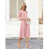 Zeagoo Women’s Dresses 3/4 Sleeve Casual V-Neck A Line Eyelet Midi Dress(02-jh1)