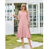 Zeagoo Women’s Dresses 3/4 Sleeve Casual V-Neck A Line Eyelet Midi Dress(02-jh1)