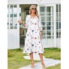 Zeagoo Women’s Dresses 3/4 Sleeve Casual V-Neck A Line Eyelet Midi Dress(Dh950)
