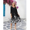 Zeagoo Women’s Dresses 3/4 Sleeve Casual V-Neck A Line Eyelet Midi Dress(Sf100)