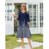 Zeagoo Women’s Dresses 3/4 Sleeve Casual V-Neck A Line Eyelet Midi Dress(Sf119)