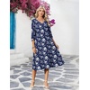 Zeagoo Women’s Dresses 3/4 Sleeve Casual V-Neck A Line Eyelet Midi Dress(Sf238)