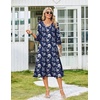 Zeagoo Women’s Dresses 3/4 Sleeve Casual V-Neck A Line Eyelet Midi Dress(Sf238)