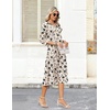 Zeagoo Women’s Dresses 3/4 Sleeve Casual V-Neck A Line Eyelet Midi Dress(Sf239)