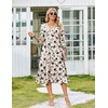 Zeagoo Women’s Dresses 3/4 Sleeve Casual V-Neck A Line Eyelet Midi Dress(Sf239)