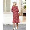 Zeagoo Women’s Dresses 3/4 Sleeve Casual V-Neck A Line Eyelet Midi Dress(Xh268)