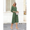 Zeagoo Women’s Dresses 3/4 Sleeve Casual V-Neck A Line Eyelet Midi Dress(Xh527)