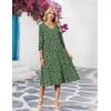 Zeagoo Women’s Dresses 3/4 Sleeve Casual V-Neck A Line Eyelet Midi Dress(Xh527)