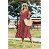 Zeagoo Women’s Dresses 3/4 Sleeve Casual V-Neck A Line Eyelet Midi Dress(Xh546)