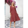 Zeagoo Women’s Dresses 3/4 Sleeve Casual V-Neck A Line Eyelet Midi Dress(Xh546)