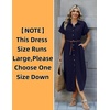 Zeagoo Womens Dresses Casual Summer Short Sleeve Button Down Long Shirt Dresses Swimsuit Beach Cover Ups with Pockets(01-navy Blue)