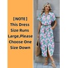 Zeagoo Womens Dresses Casual Summer Short Sleeve Button Down Long Shirt Dresses Swimsuit Beach Cover Ups with Pockets(Coral Floral)