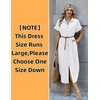 Zeagoo Womens Dresses Casual Summer Short Sleeve Button Down Long Shirt Dresses Swimsuit Beach Cover Ups with Pockets(White)