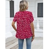 Zeagoo Womens Dressy Casual Chffon Shirts Short Sleeve V Neck Work Blouse(Berryflake)