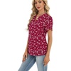 Zeagoo Womens Dressy Casual Chffon Shirts Short Sleeve V Neck Work Blouse(Berryflake)