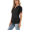Zeagoo Womens Dressy Casual Chffon Shirts Short Sleeve V Neck Work Blouse(Black Polka Dots)