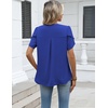 Zeagoo Womens Dressy Casual Chffon Shirts Short Sleeve V Neck Work Blouse(Royal Blue)
