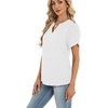 Zeagoo Womens Dressy Casual Chffon Shirts Short Sleeve V Neck Work Blouse(White)