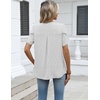 Zeagoo Womens Dressy Casual Chffon Shirts Short Sleeve V Neck Work Blouse(White Polka Dots)