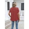Zeagoo Womens Dressy Casual Chffon Shirts Short Sleeve V Neck Work Blouse(Wine Red Polka)