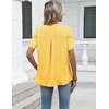 Zeagoo Womens Dressy Casual Chffon Shirts Short Sleeve V Neck Work Blouse(Yellow Floral)