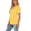 Zeagoo Womens Dressy Casual Chffon Shirts Short Sleeve V Neck Work Blouse(Yellow Floral)