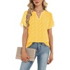 Zeagoo Womens Dressy Casual Chffon Shirts Short Sleeve V Neck Work Blouse(Yellow Floral)