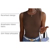 Zeagoo Womens Sleeveless Crewneck Ribbed Tank Tops Casual Basic Summer Top(Brown)