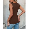 Zeagoo Womens Sleeveless Crewneck Ribbed Tank Tops Casual Basic Summer Top(Brown)