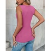 Zeagoo Womens Sleeveless Crewneck Ribbed Tank Tops Casual Basic Summer Top(Hot Pink)