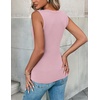 Zeagoo Womens Sleeveless Crewneck Ribbed Tank Tops Casual Basic Summer Top(Pink)