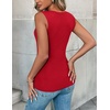 Zeagoo Womens Sleeveless Crewneck Ribbed Tank Tops Casual Basic Summer Top(Red)