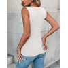 Zeagoo Womens Sleeveless Crewneck Ribbed Tank Tops Casual Basic Summer Top(White)