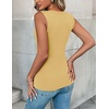 Zeagoo Womens Sleeveless Crewneck Ribbed Tank Tops Casual Basic Summer Top(Yellow)