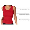 Zeagoo Womens Sleeveless Scoop Neck Tank Tops Ribbed Fitted Basic Tops 2026(A-red)