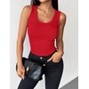 Zeagoo Womens Sleeveless Scoop Neck Tank Tops Ribbed Fitted Basic Tops 2026(A-red)