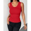 Zeagoo Womens Sleeveless Scoop Neck Tank Tops Ribbed Fitted Basic Tops 2026(A-red)